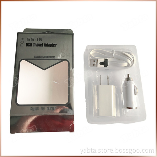 Wall Charger Car Charger USB Cable Set 1A Mobile Phone Travel Kit